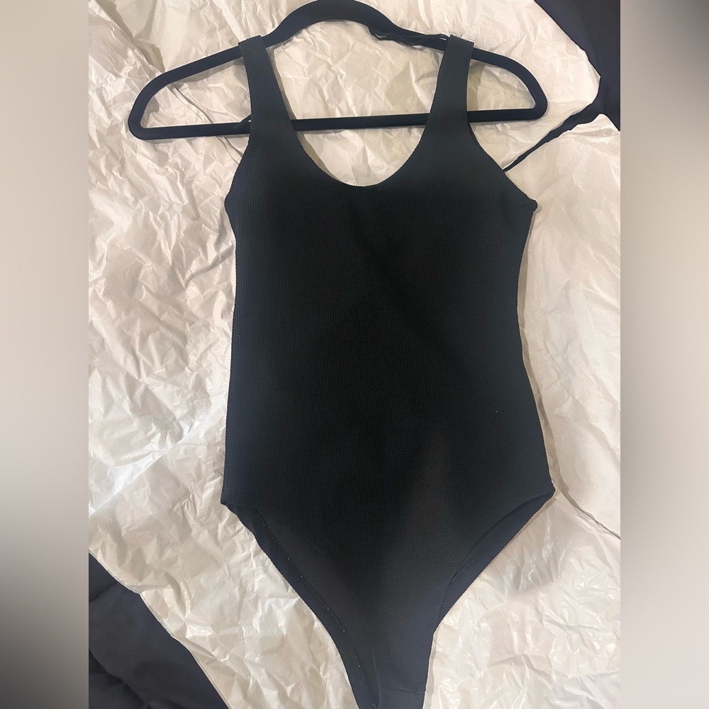 Black Ribbed Bodysuit from Zara